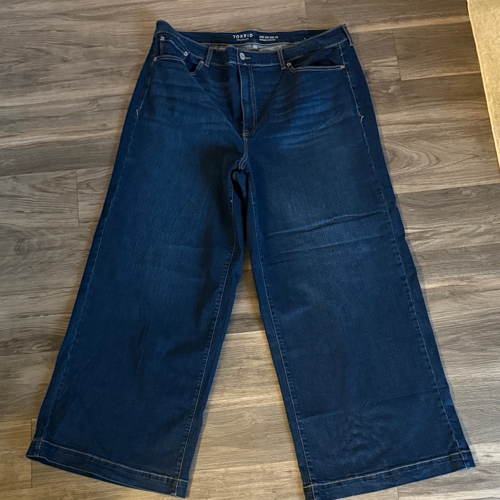 Torrid Dark Blue Wide-Leg Jeans 24 TALL